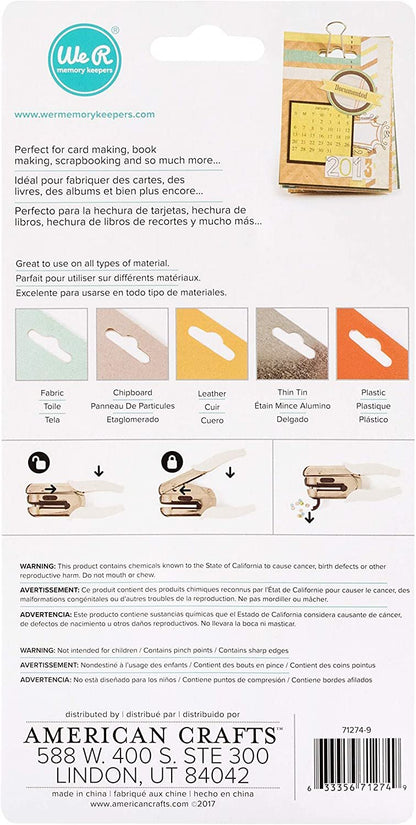 Euro Hook Power Punch by We R Memory Keepers | White Comfort Handle | 1.5-inch reach