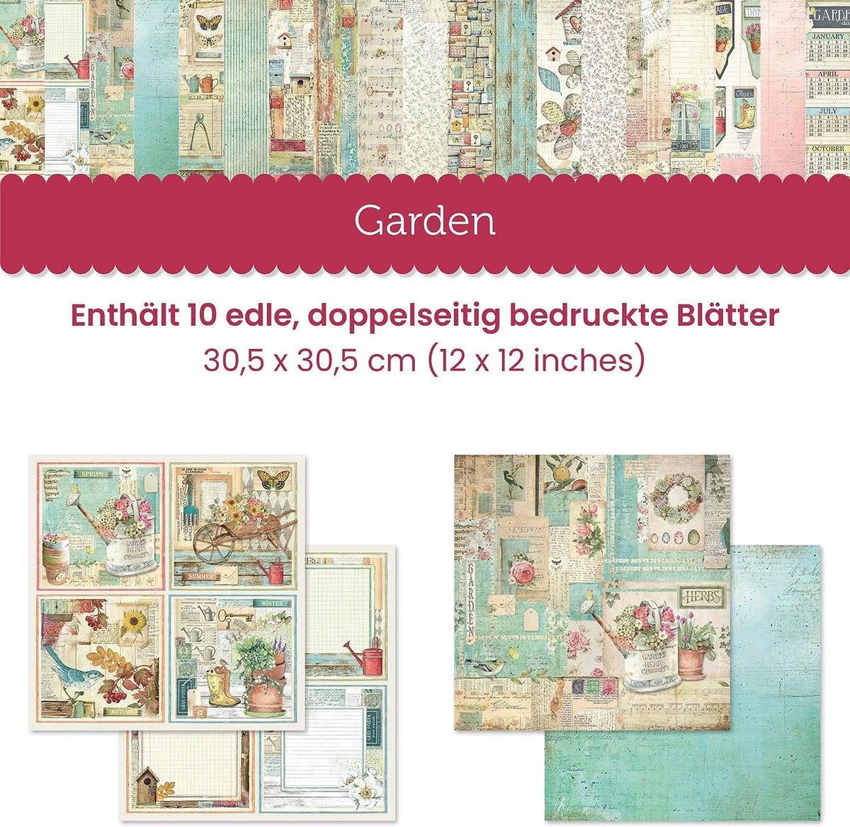 Stamperia Intl Scrapbooking Paper, Multi-Colored 10 Pack