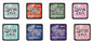 Mini Distress Ink Pads- Bundle of 8 Tim Holtz Saltwater Taffy, Speckled Egg, Crackling Campfire, Rustic Wilderness, Kitsch Flamingo, Salvaged Patina, Prize Ribbon, Villainous Potion Tim Holtz Ranger