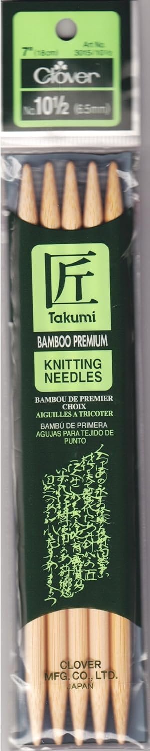 Clover 72692 Bamboo Double Point Knitting Needles 7 in. 5-Pkg-Size 10.55