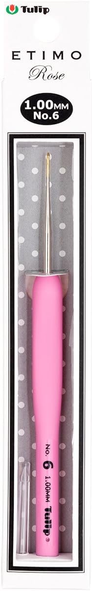 Tulip Needle Company TEL-06E Etimo Rose Steel Crochet Hook-Size 6/1.0mm