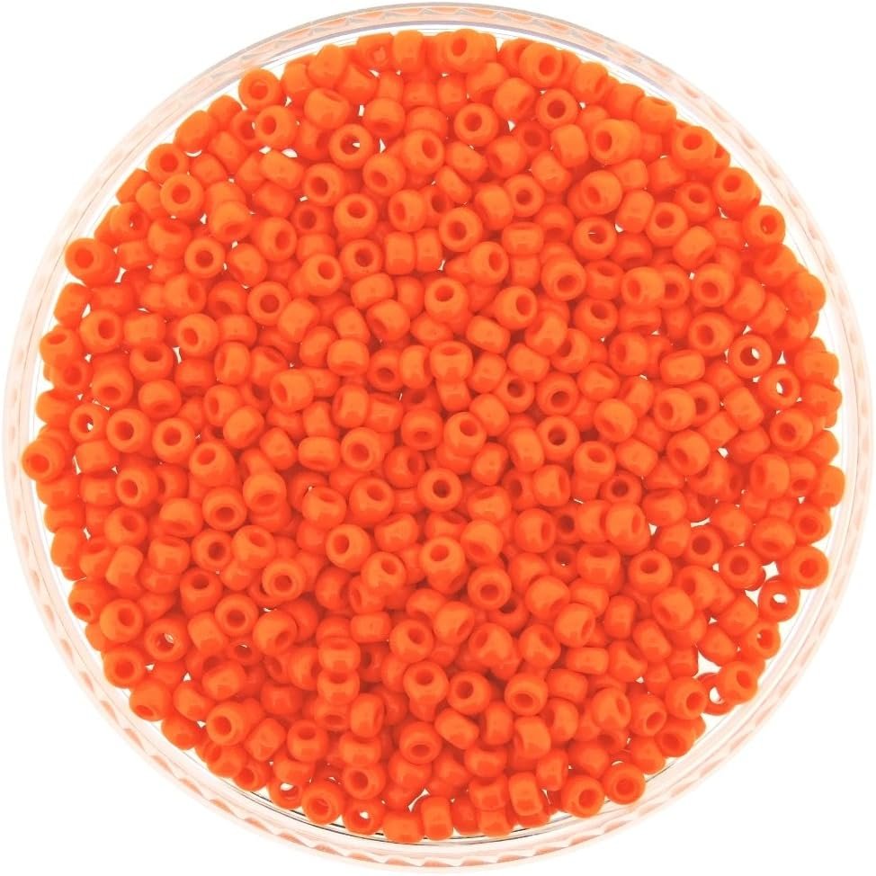 Round Seed Beads Size 8/0 22g Opaque Orange