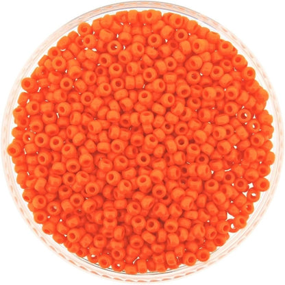 Round Seed Beads Size 8/0 22g Opaque Orange