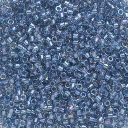 Miyuki Delica Seed Beads Bundle: Size 11/0, Blue Inside Color Lined Palette Collection DB1761, DB1762, DB1763