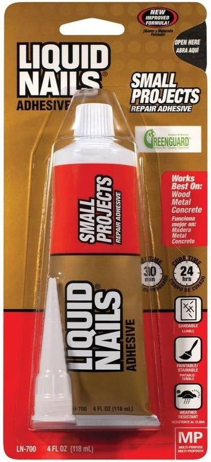 Liquid Nails LN-700 4-Ounce Small Projects and Repairs Adhesive (3)