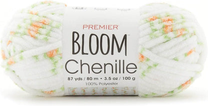 Premier Yarns Bloom Chenille Yarn, Floral Inspired Yarn, Ideal Yarn for Crocheting and Knitting, Made of Polyester, Super Soft and Machine-Washable, Begonia, 3.5 oz, 87 Yards