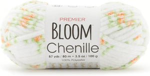 Premier Yarns Bloom Chenille Yarn, Floral Inspired Yarn, Ideal Yarn for Crocheting and Knitting, Made of Polyester, Super Soft and Machine-Washable, Begonia, 3.5 oz, 87 Yards