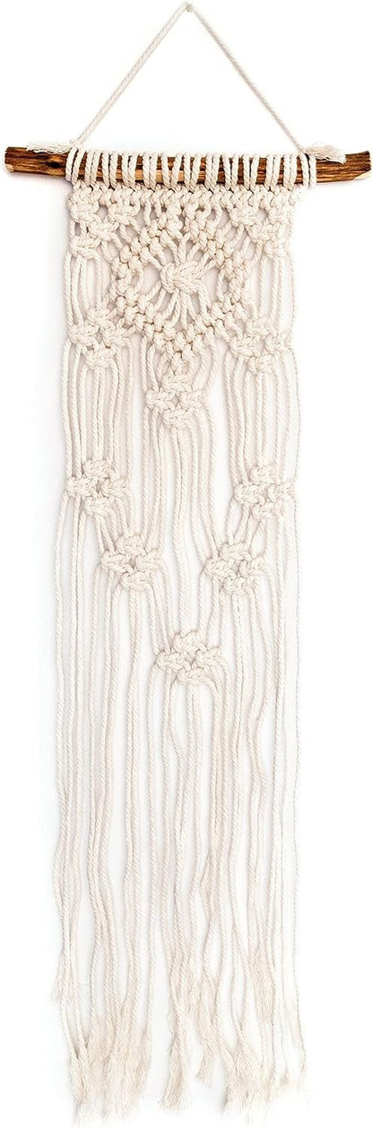Solid Oak Small Format Macrame Kit-Lacy Squares