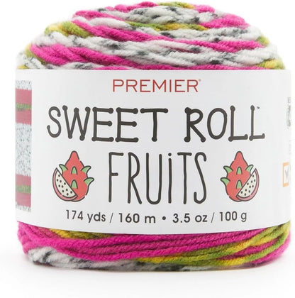 Premier Yarns Sweet Roll Fruits Yarn, Premium Yarn for Crocheting and Knitting, Made of Acrylic, Banana, 3.5 oz, 174 Yards