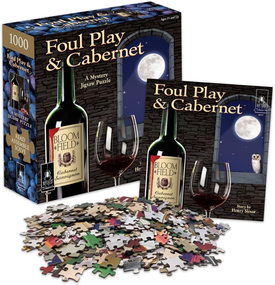 Bepuzzled Classic Mystery Jigsaw Puzzle - Foul Play & Cabernet, Red