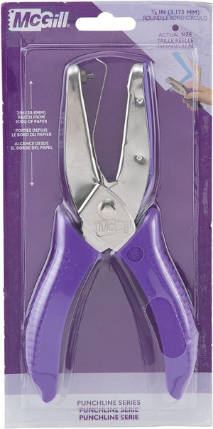 McGill 2" Reach Punchline Hole Punch, 1/8 Inch Round, Chrome/Purple (MCG52400C)