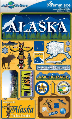 Reminisce Jet Setters Dimensional Stickers-Alaska 4.5" x 6.5"