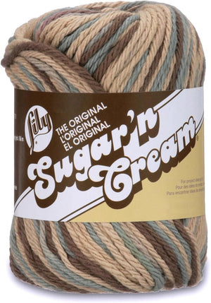 Lily Sugar 'N Cream The Original Ombre Yarn, 2oz, Gauge 4 Medium, 100% Cotton, Earth - Machine Wash & Dry