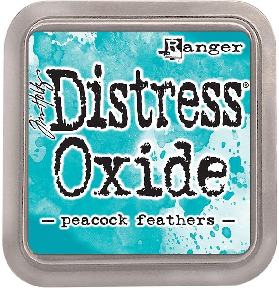 Ranger Tim Holtz Distress Oxide Ink Pads - Abandoned Coral, Wild Honey, Picked Raspberry, Peacock Feathers, Salty Ocean and Seedless Preserves - Bundle of 6 Ink Pads - Set Released June 2017