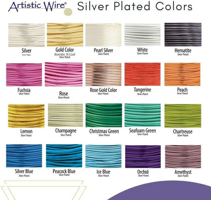 Artistic Wire Silver Plated Tarnish Resistant Colored Copper Craft Wire