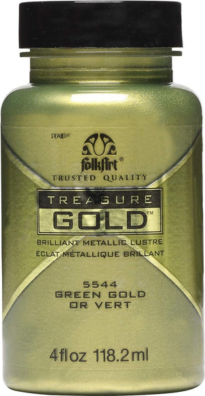 FolkArt, Platinum Assorted Crafts, 2 fl oz Treasure Gold Paint, (Pack of 1)