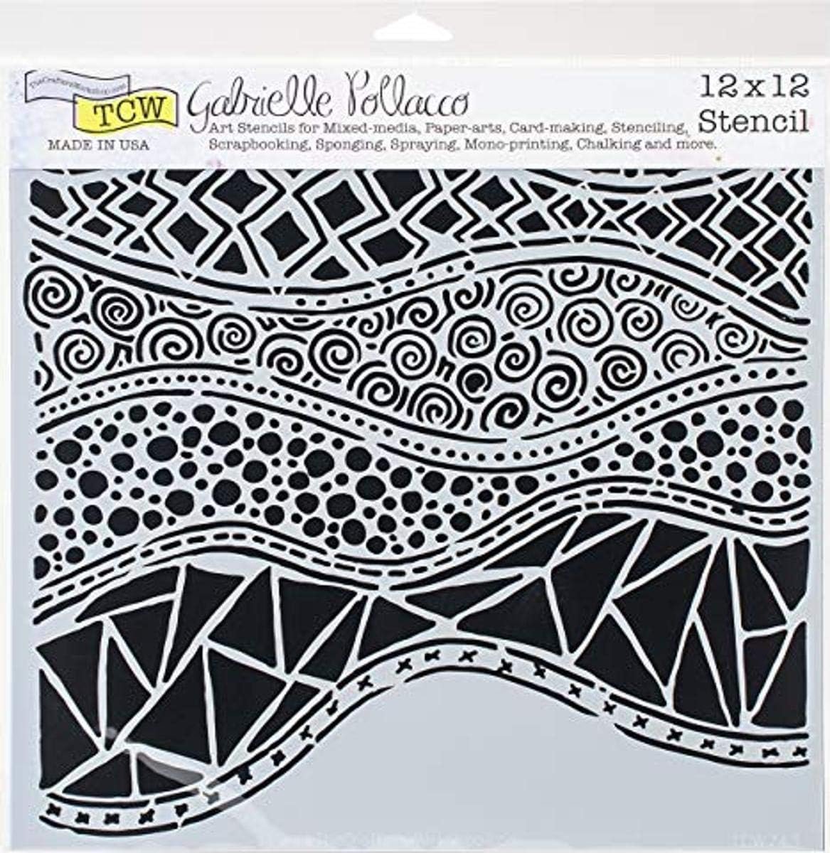 Crafters Workshop TCW743 Template 12"X12"-Crazy Waves