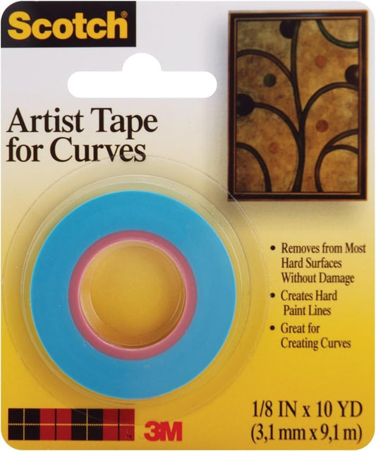3M Scotch Artist Curves Tape, 1/6 in x 10 yd Roll, Original Version