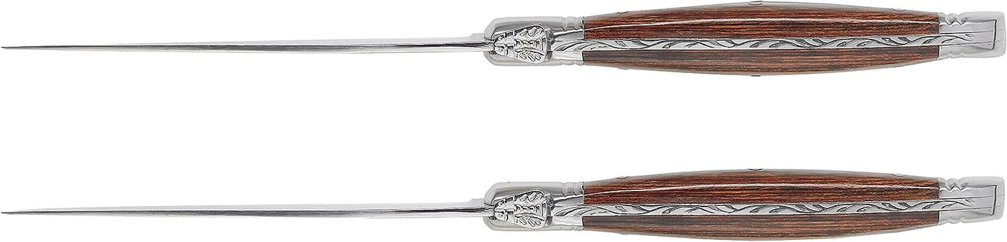 Trudeau Laguiole Steak Knives with Pakkawood Handles (Set of 6), Stainless/Wood