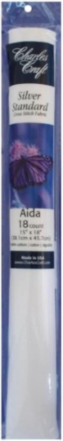 Charles Craft Silver Label Aida 18 Count (15 X 18 Inches) Soft Tube - in Your Choice of Color
