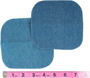 SINGER 00064 Faded Blue Denim Iron On Patches, 5-Inch X 5-Inch, 2-Count