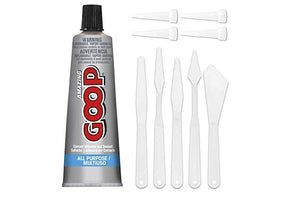 Amazing Goop All Purpose Glue 3.7 Ounce (109.4mL) Tube Industrial Strength Adhesive Dries Clear, 4 Snip Tip Applicator Tips and Pixiss Spreader Tools Set