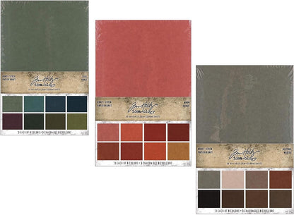 Tim Holtz idea-Ology Kraft Stock, 3 Packages, Cool, Warm and Neutral Colors, 72 Sheets, 24 Colors