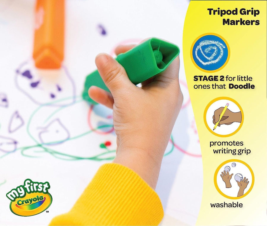 Crayola My First, Tripod Washable Markers for Toddlers, 8ct