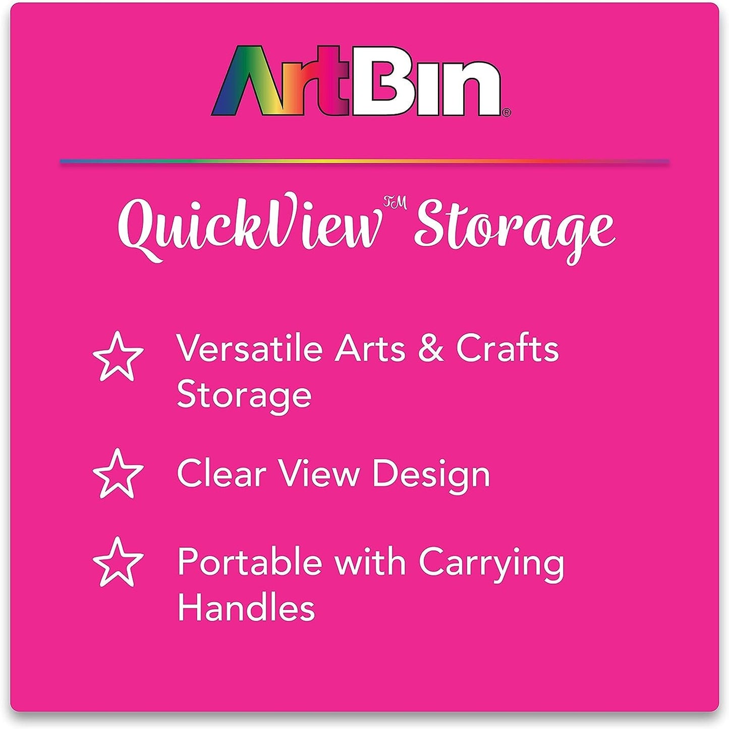 ArtBin 6972AB 10 inch Quick View Deep Base Carrying Case, Portable Art & Craft Organizer with Handle, [1] Plastic Storage Case, Translucent
