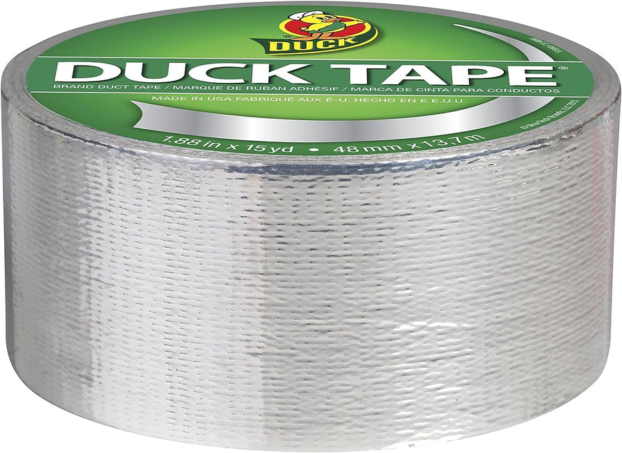 Duck Brand 283713 Metallic Duct Tape Single Roll, 1.88 Inches x 15 Yards, Chrome