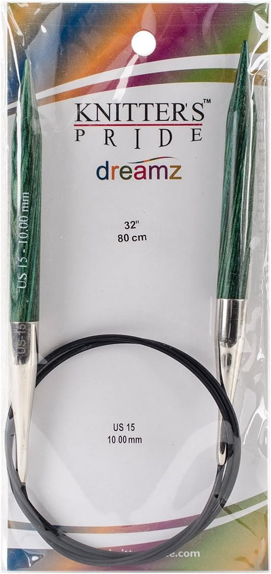Knitter's Pride-Dreamz Fixed Circular Needles 32", Size 15/10mm
