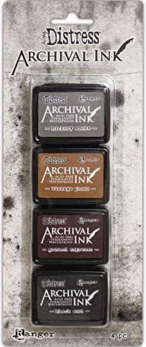 Tim Holtz Distress Archival Mini Ink Kits - Kit #1, Kit #2 and Kit #3 - 12 Mini Ink Pads - 3 Item Bundle