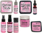 Tim Holtz Distress Kitsch Flamingo February 2021 Release, Distress Ink Pad/Reinker, Oxide Ink Pad/Reinker, Embossing Glaze, Flip Top Paint, Oxide Spray, Spray Stain, Collector Enamel Pin, 9 Items