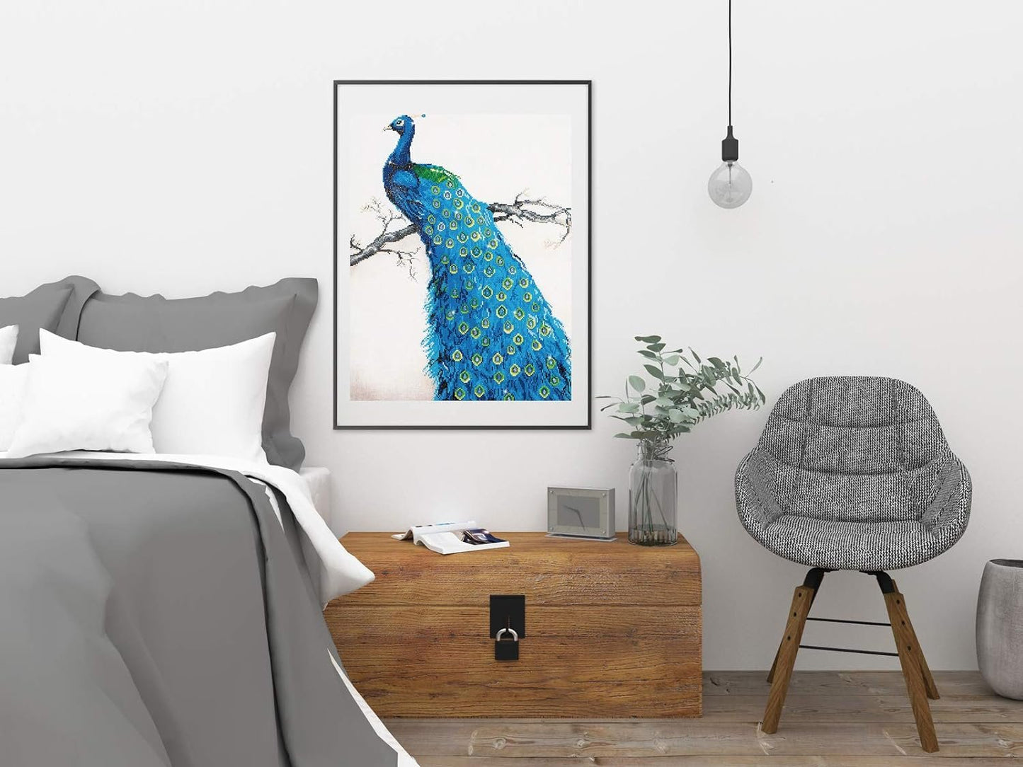 DIAMOND DOTZ Blue Peacock Diamond Painting Artwork Kit