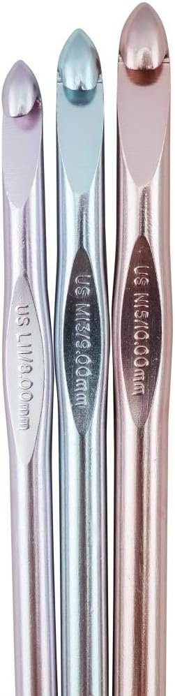 Silvalume CROCHET HOOK SET L-M-N 1EA, Sizes L11 To N15