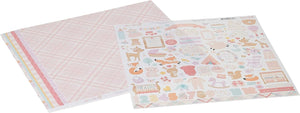 Echo Park Paper Company Hello Baby Girl Collection Kit Paper, Pink, Teal, Yellow, Purple, Orange 12 Count