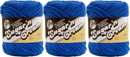 Bulk Buy: Lily Sugar 'n Cream Solids 100% Cotton Yarn (3-Pack) (Dazzle Blue #1131)