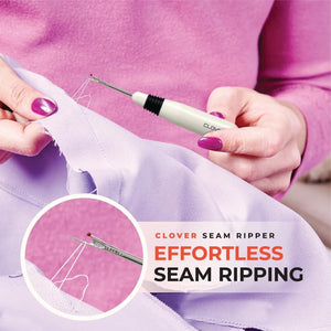 Clover Seam Ripper and Thread Remover - Tool for Sewing, Stitching, Quilting, and Embroidery Removal - Includes 20 Heavy Duty Plastic Clothes Pins, Fabric Clips for Hanging Clothes, Crafting Projects