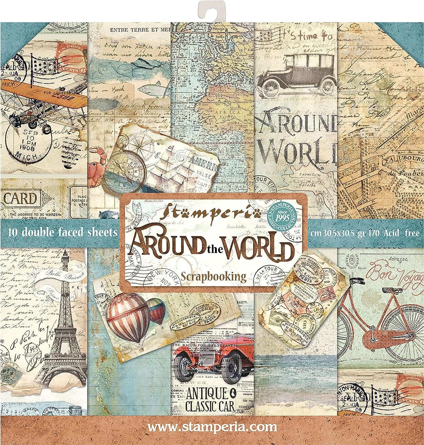 Stamperia Intl Scrapbooking Paper, Multi-Colored 10 Pack