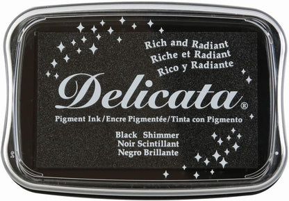 Tsukineko Delicata Black Shimmer Metallic Pigment Inkpad, Original Version