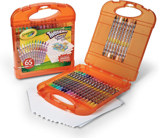 Crayola Twistables Colored Pencils Set (65ct), Kids Drawing Kit, Portable Art Case, Gifts for Kids Ages 4+