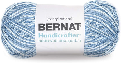 Bernat Handicrafter Cotton Yarn, Gauge 4 Medium Worsted, Faded Denim