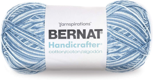 Bernat Handicrafter Cotton Yarn, Gauge 4 Medium Worsted, Faded Denim