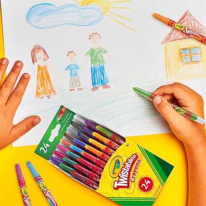 Crayola Twistables Crayons Coloring Set, Kids Indoor Activities at Home, 24 Count, Assorted