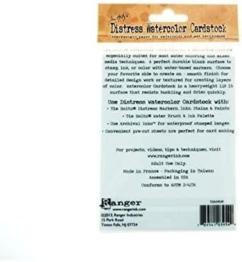 Ranger Time Holtz Distress Watercolor Cardstock, 4.25 by 5.5-Inch, 20-Pack (TDA39549),Multicolor