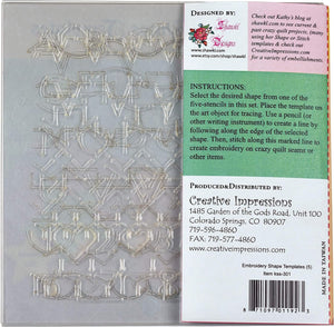 CREATIVE IMPRESSIONS EMBROIDERY TEMPLATES 5/PKG