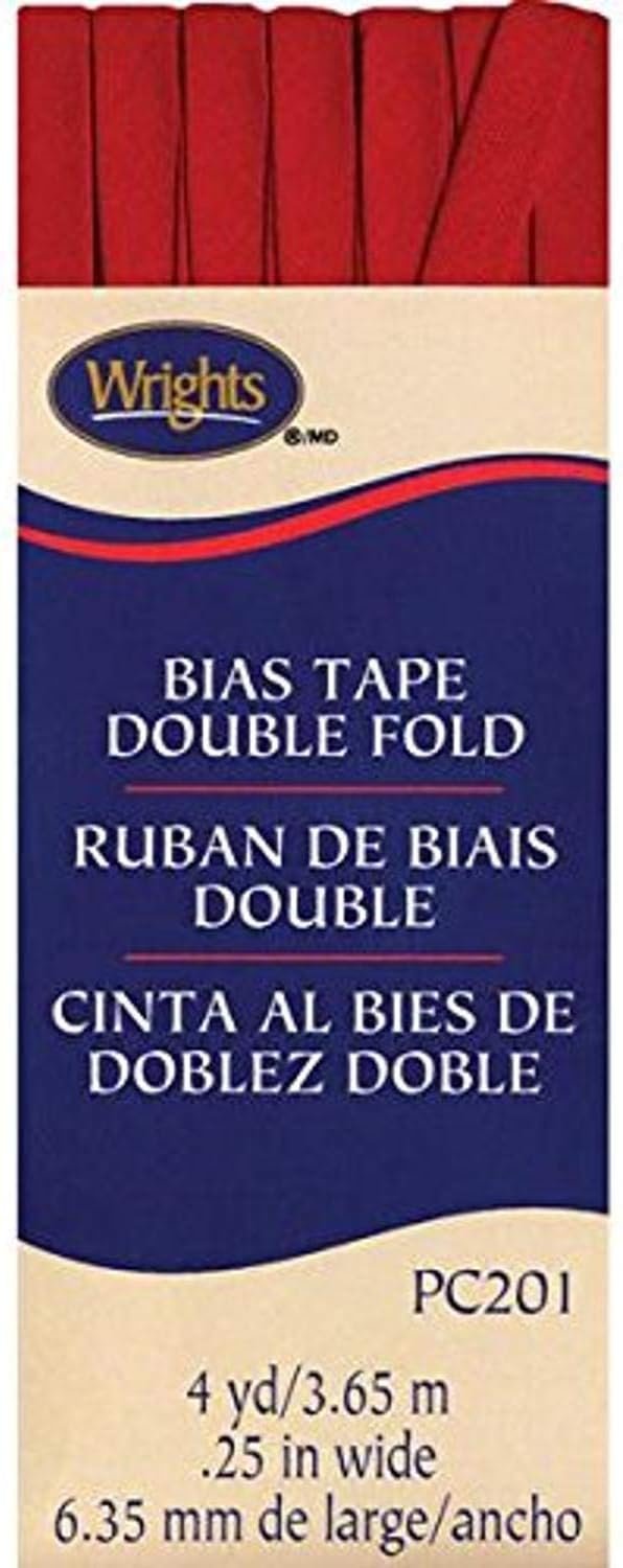 Wrights Products Double Fold Bias Tape 1/4" X4yd, Red