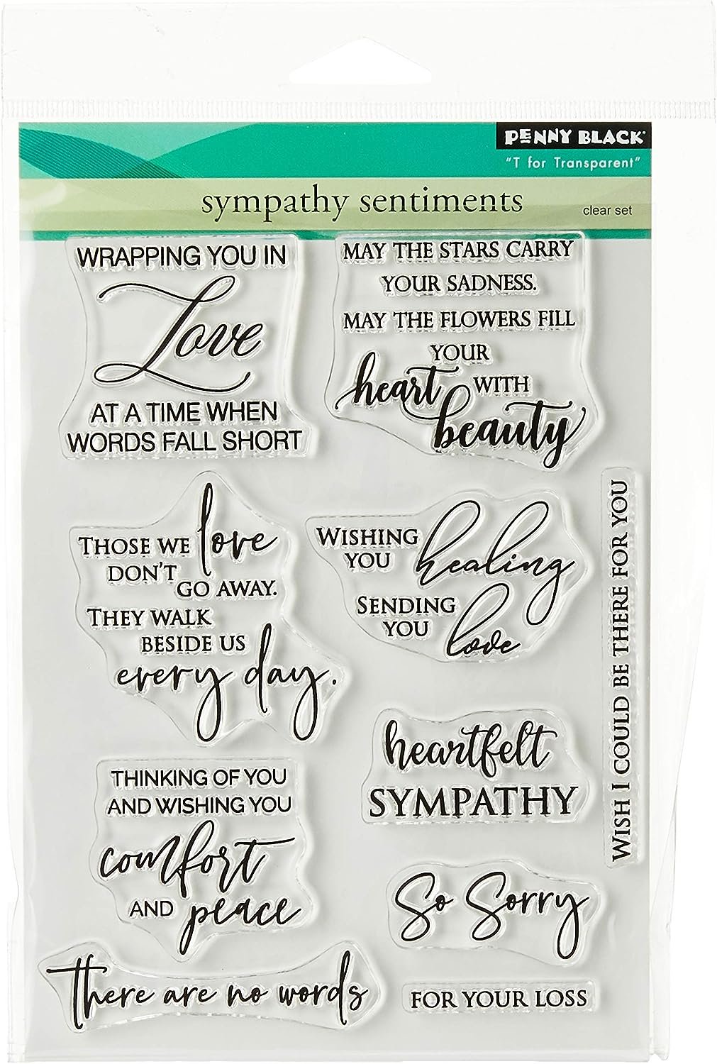 Penny Black Clear Stamps-Sympathy Sentiments 5"X6.5", Multi