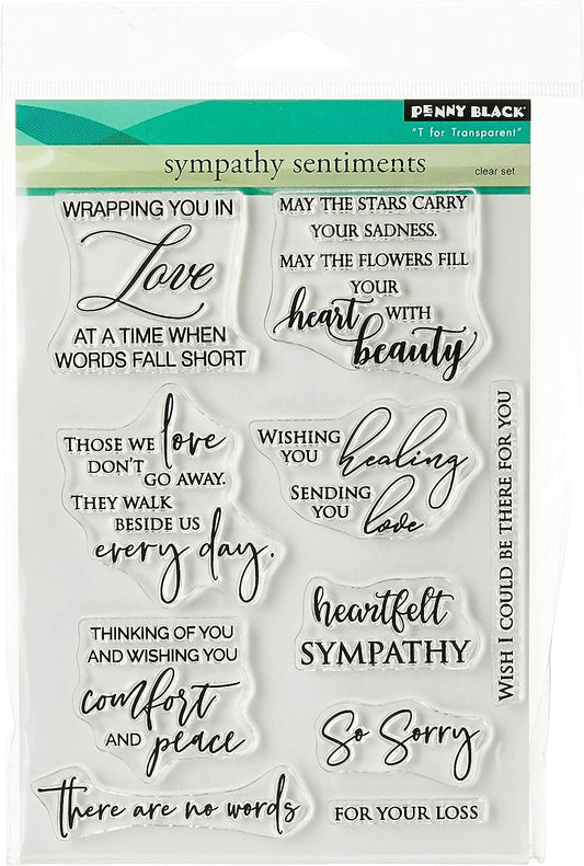 Penny Black Clear Stamps-Sympathy Sentiments 5"X6.5", Multi