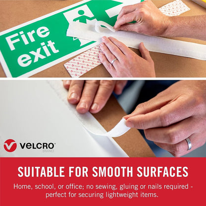 VELCRO Brand Mounting Squares | Pack of 32 | 7/8 Inch White | Adhesive Sticky Back Hook and Loop Fasteners for Home, Office or Crafting | Strong Secure Hold (90923)